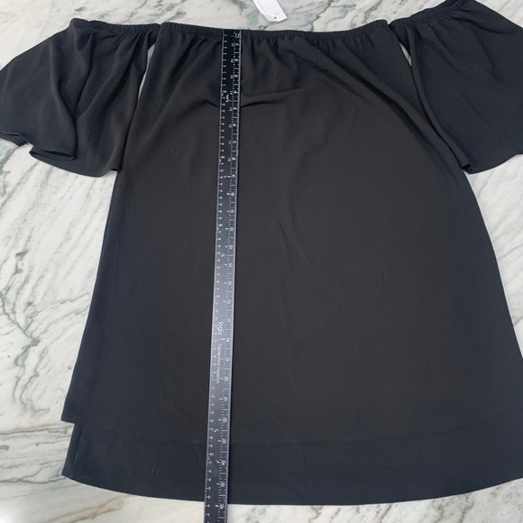 Boutique Bevelo Off Shoulder Black Top Blouse Medium Bardot Julie Billiart Tyche - Picture 7 of 13